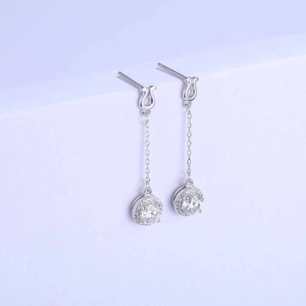 Certified 1ct. t.w. Diamond Dangle Earrings in 18k Gold over Sterling Silver - Picture 4 of 15